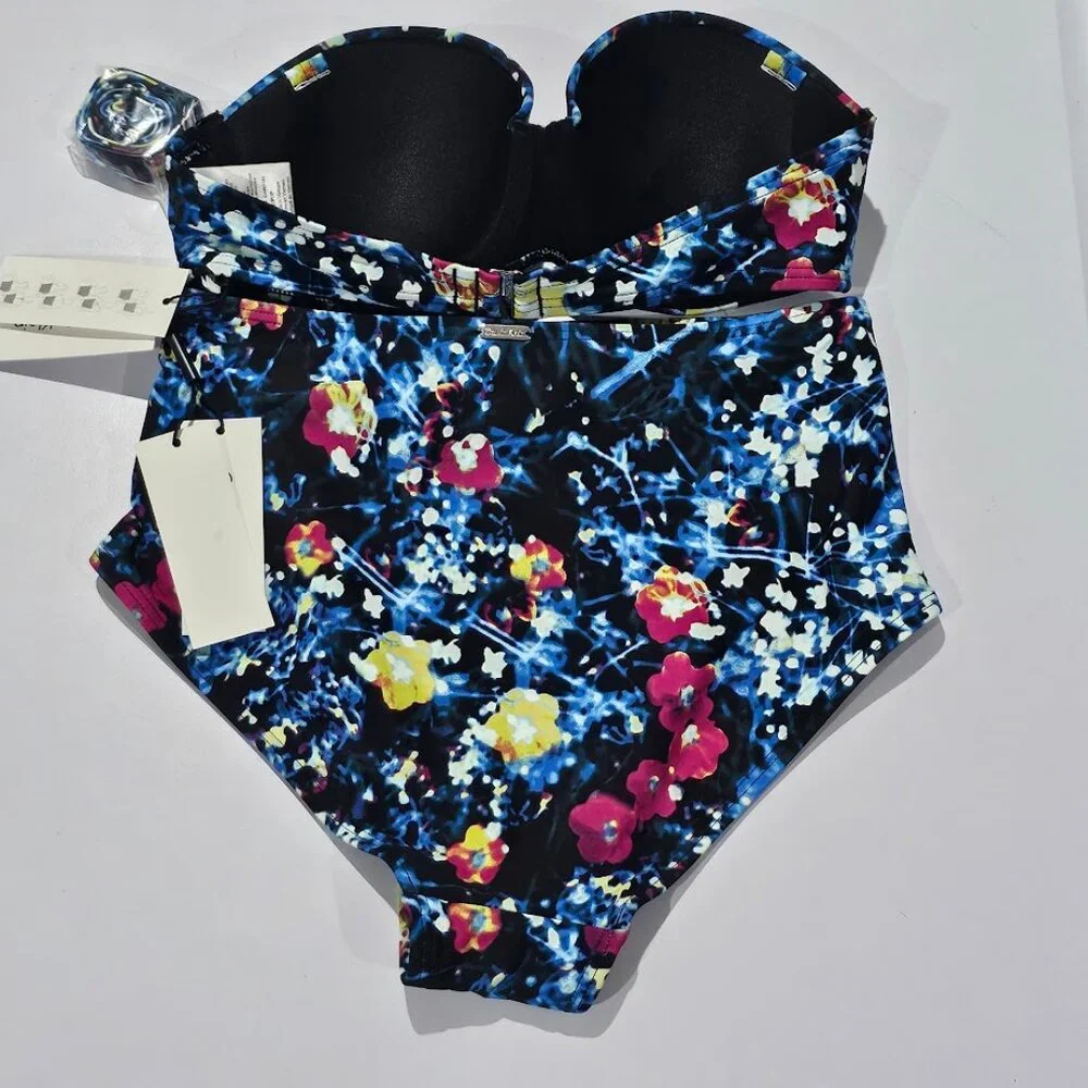 Calvin Klein Printed Balconette Bikini Top & Tummy-Control High-Waist Bottoms